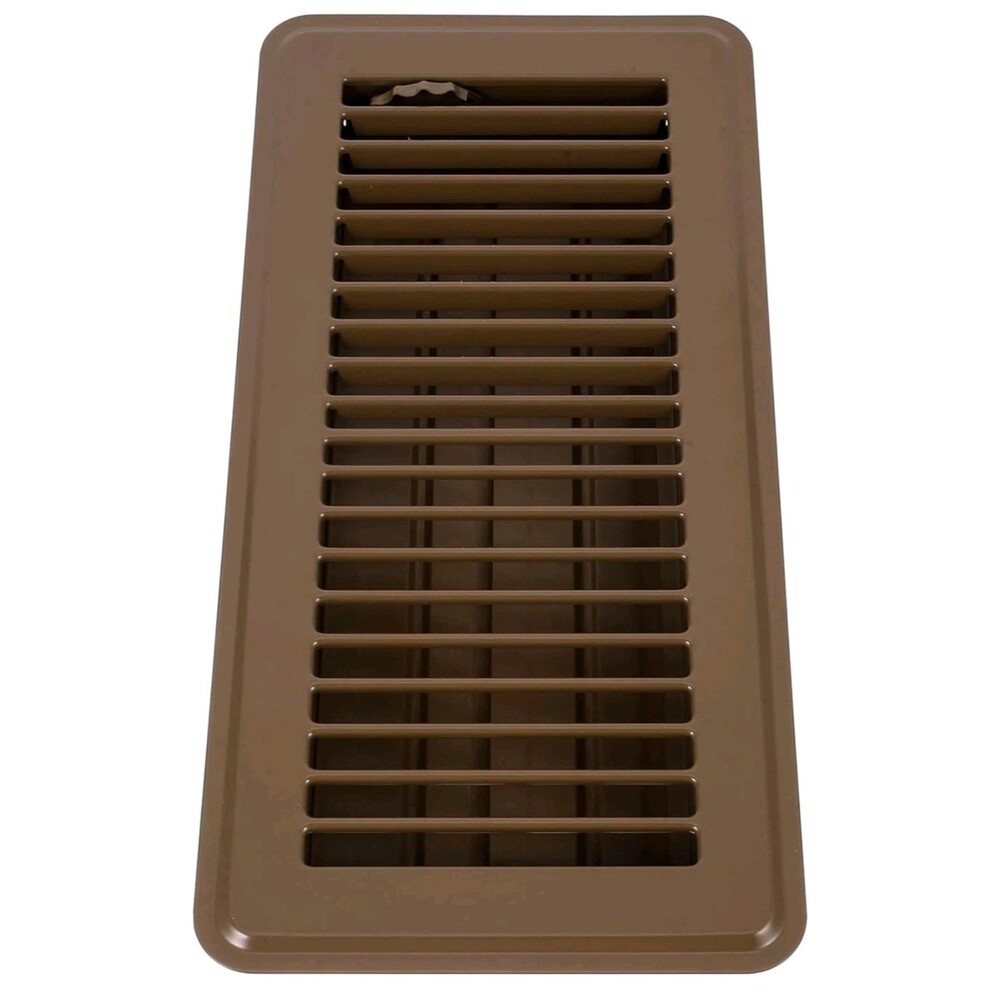 1 ct - Iron Floor Brown Vent Cover w/ Louvered Design 4 in x 10 in - ABFRBR410